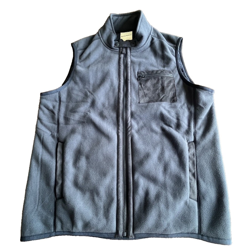 Tommy Bahama Mens Olympic Bay Fleece Vest Full Zip Sz Large L Blue $128 NWT